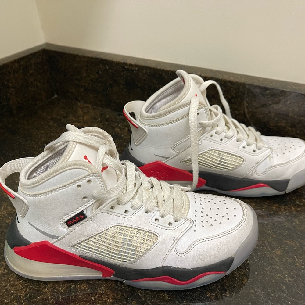 Jordan White and Red Sneakers